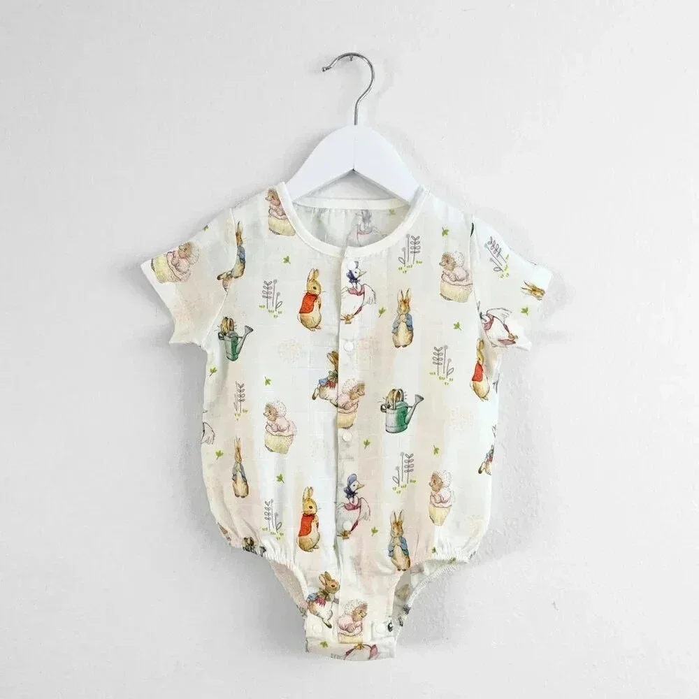 NWT Adorable Peter Rabbit Short Sleeve Baby Romper Onesie One-Piece 9-12M - Picture 3 of 5
